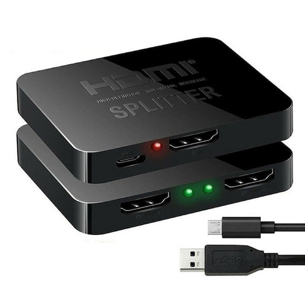 HDMI Splitter 1 in 2 Foxtel 4k 1080p Full HD TV DVD PC Video Duplicator