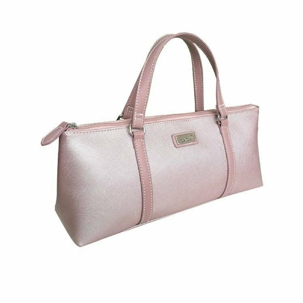 Sachi Wine Bottle Insulated Cooler Bag Tote Carrier Purse Handbag Blush