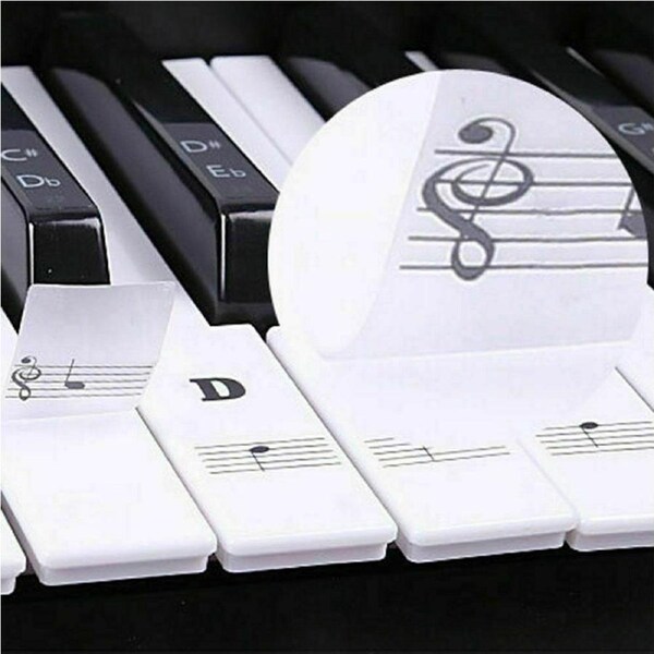 Music Keyboard Piano Stickers 88/61/54 Key removable white Laminted stickers