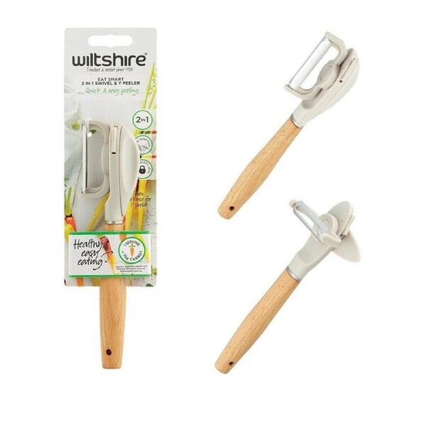 Wiltshire Eat Smart 2 in 1 Peeler Multi-function Swivel Y Peeler Kitchen Tool