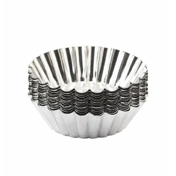20PCS Egg Tart Mould Cake Tins Set Cups Circular Pie Mold Plate Baking Non-Stick