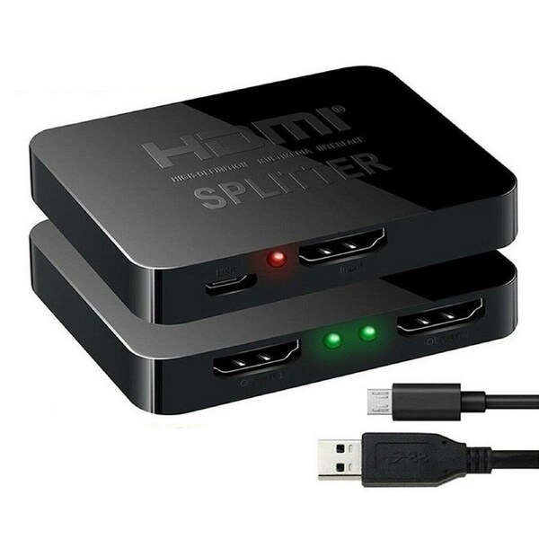 HDMI 1 in 2 Splitter Foxtel 4k 1080p Full HD TV DVD PC Video Duplicator