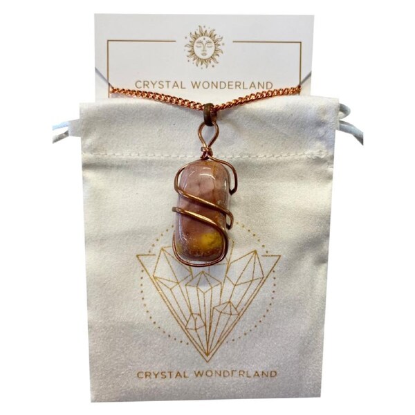 Infinity Loop Crystal Tumbled Collection Mookaite Pendant Necklace Copper
