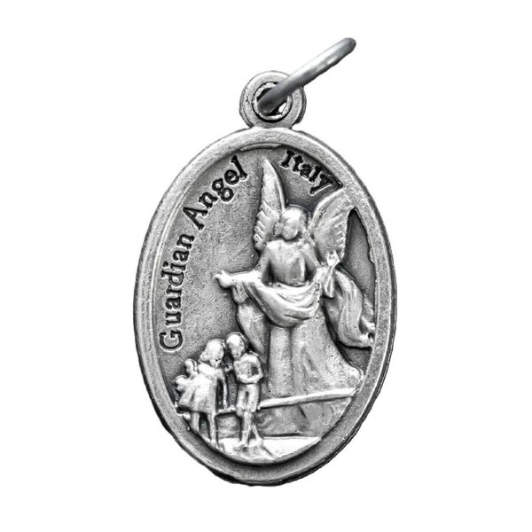 Saint Pendant Saints Religious Patron Charm Medal Necklace Italy Guardian Angel