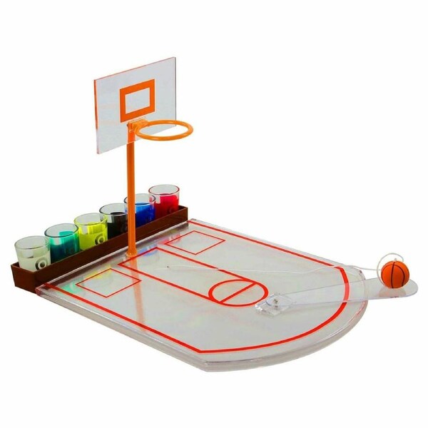 Basketball Drinking Game Mini Lightweight Board Gift 6 Shot Glasses