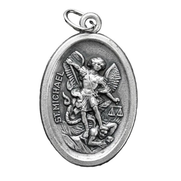 Saint Pendant Saints Religious Patron Charm Medal Necklace Italy St Michael