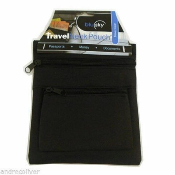 2 pcs Travel Neck Pouch Money Bag Passport Holder Security under Clothes Secret