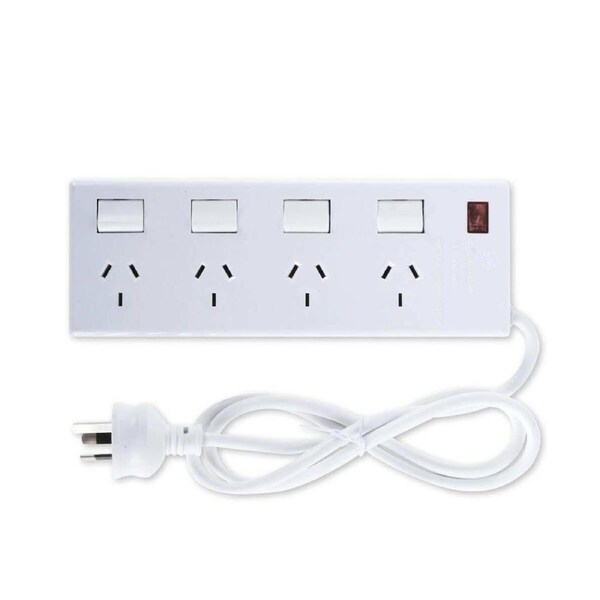 1x Powerboard Overload Protection 4 Outlet Power Board Individual Switches 240V