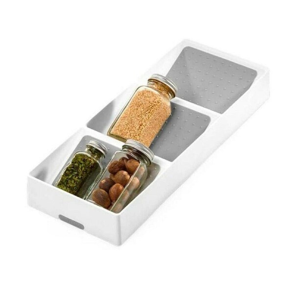 Homemaster Spice Drawer Organiser Holder Storage Rack Kitchen Seasoning White