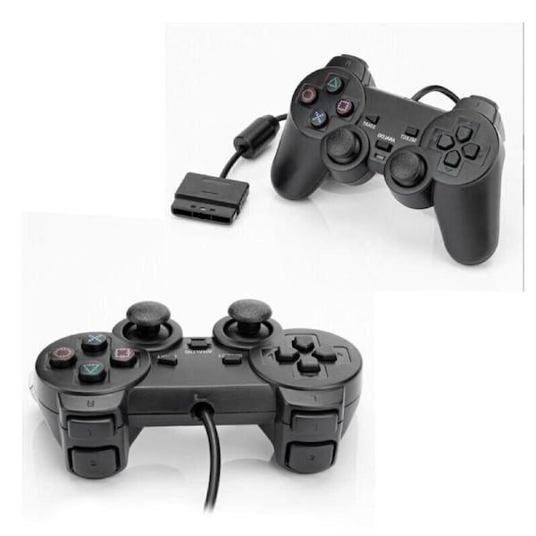 2x Dual Shock Gamepad Joystick Wired Game for Playstation 2 PS2 Controller