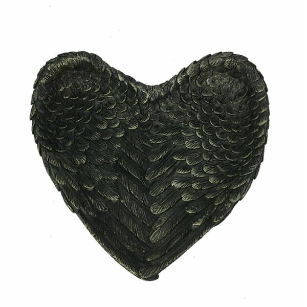 Angel Wings Heart Shaped Trinket Dish Resin Jewellery Tray Display