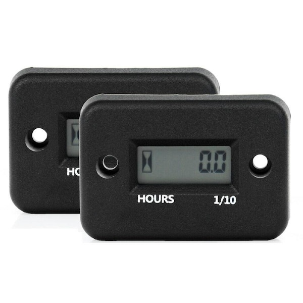 2x Inductive Waterproof Hour Meter for Marine ATV Motorcycle Dirt Ski Gas Engine