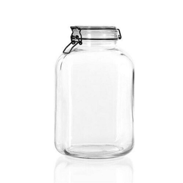 Clear Glass Jars Clip Candy Food Seasoning Condiment Storage Container 5L