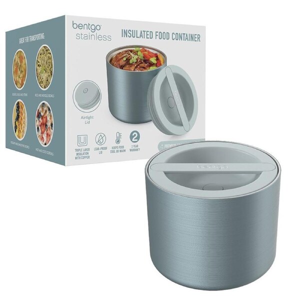 Bentgo Stainless Steel Triple Insulated Food Jar Container Flask 560ml - Aqua