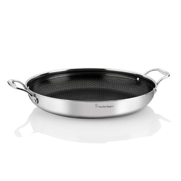 Stanley Rogers Non-stick Stainless Steel Paella Pan Round Roasting Pan 36cm