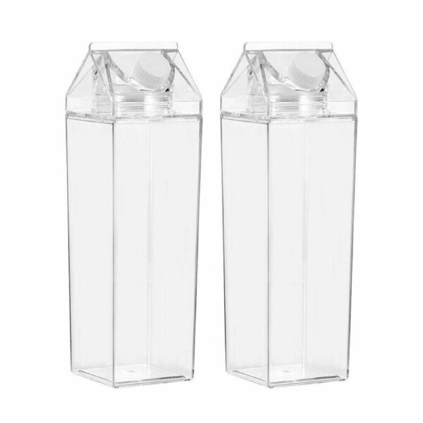 2x Acrylic Water Jug Bottle 1L Water Pitcher For Fridge BPA FREE