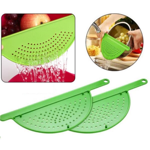 Saucepan Strainer Clip Drainer Plastic Pot Pan Kitchen Rice Pour Water