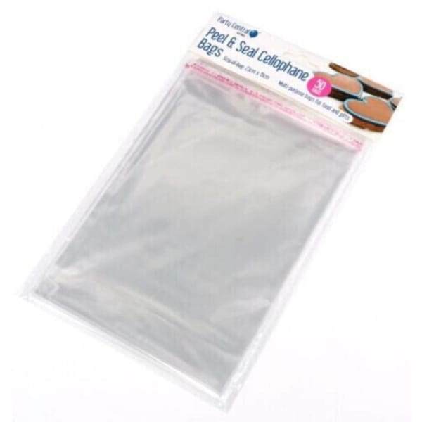 100x Peel & Seal Cellophane Bag Self Adhesive Clear Food Jewellery 23x15cm