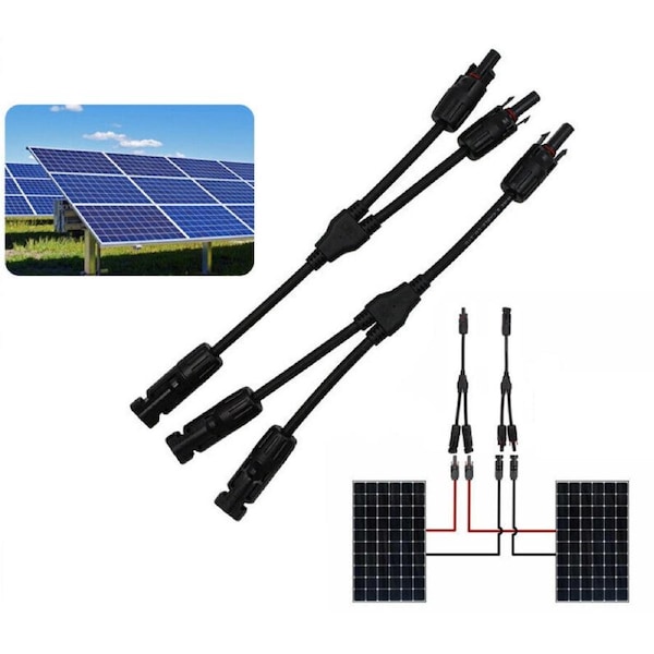 1 Pair Solar Y Connector Cable Plug Inline Solar PV Panel IP67 2 Connection