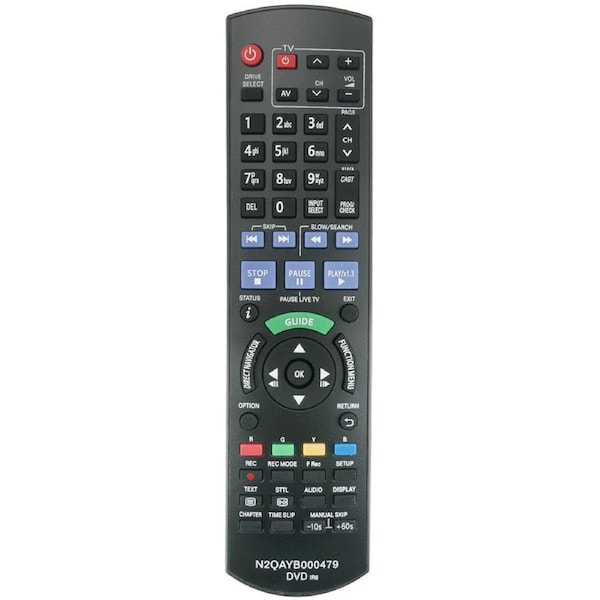 Panasonic Remote Control OEM For N2QAYB000475 N2QAYB000479 DMR-XW380 XW385 XW390