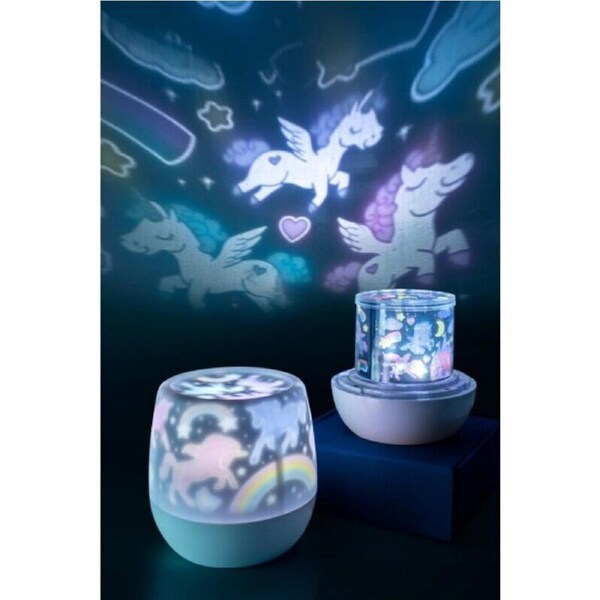 Lil Dreamers Lumi-Go-Round Unicorn Rotating Projector Night Light Bed Side Lamp