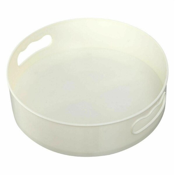 White Round Rotating Storage Organiser Revolving Condiment Rack Lazy Susan