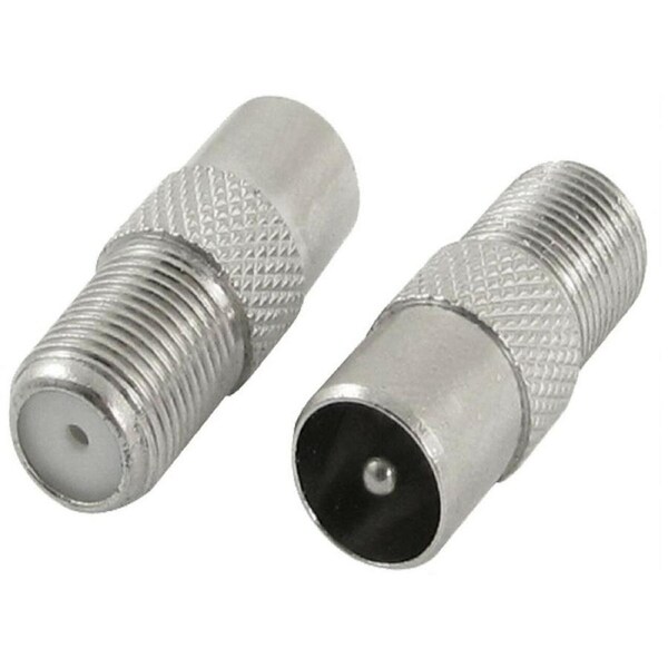 F Type Female Plug to PAL Male Socket Coaxial TV Antenna Cable Connector Adapter