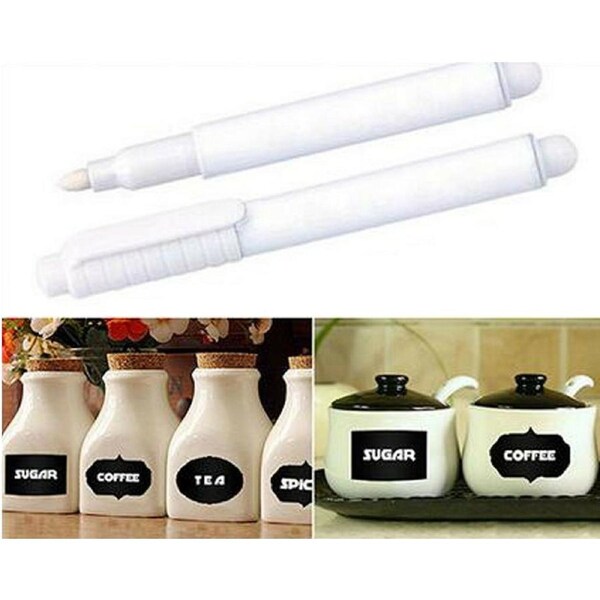 2x White Liquid Chalk Pen Marker For Windows Glass Chalkboard Blackboard Art
