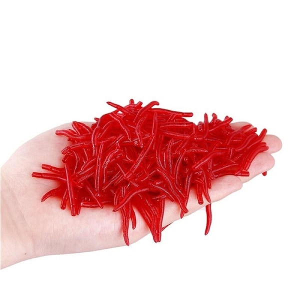 50x Bloodworm Soft Plastic Lure Fishing Worm Bait Red Bloodworms Whiting Bream