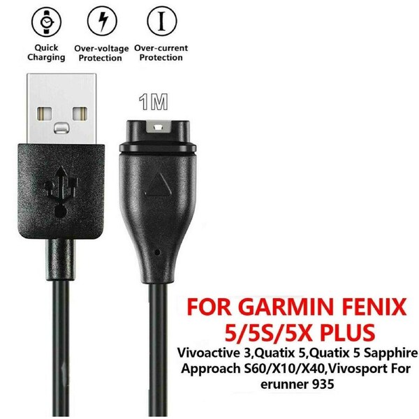 USB Charger Charging Dock Cable Garmin Vivoactive 3 Fenix 5 5S 5X 6S 6X