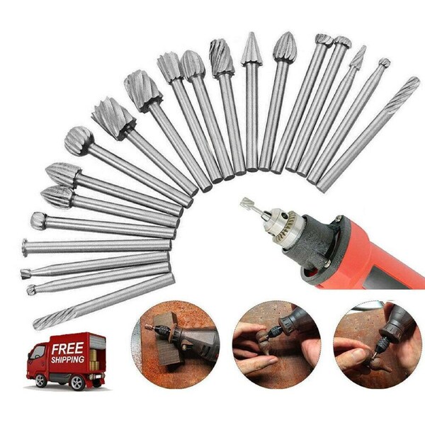 20pcs Tungsten Steel Solid Carbide Burrs For Dremel Rotary Tool Bit Accessories