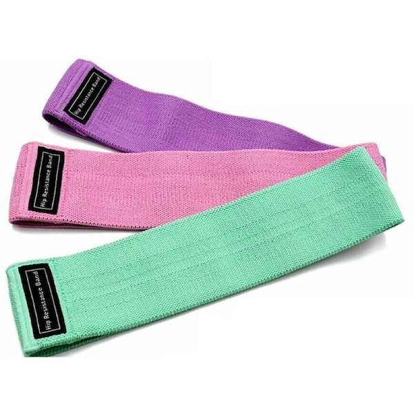 3x Resistance Booty Bands Fabric Circle Band Workout Exercise Loop Guide Yoga
