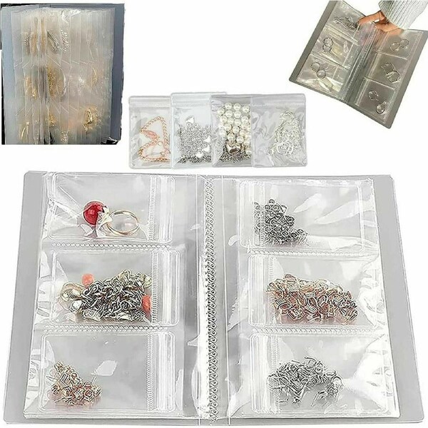 Transparent Jewelry Small Storage Book And Reclosable Zip-lock Bags Plastic Gift