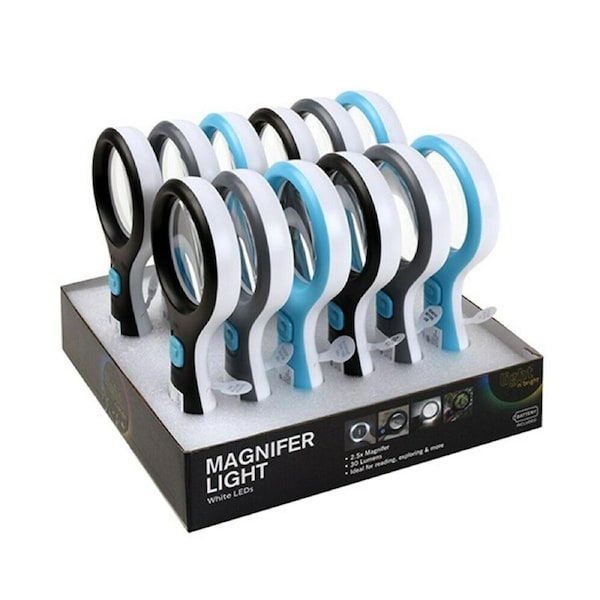 Handheld Magnifier Light With 3 LED Lights Reading Glass Loupe Jewellery Asstd