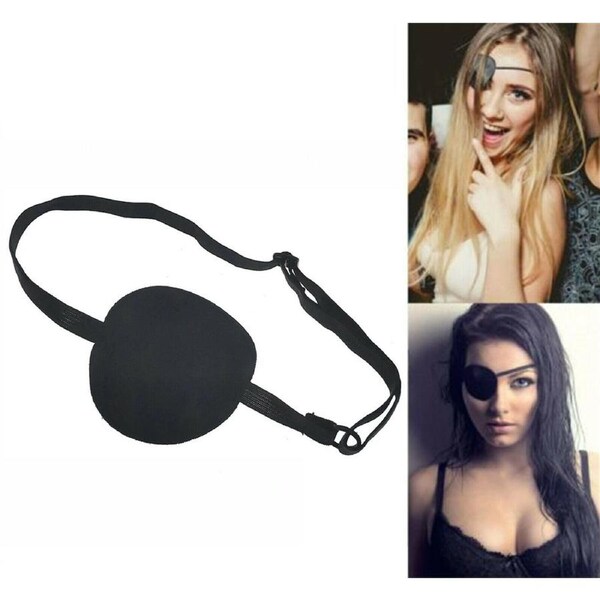 Eye Patch Eye Shade Medical Use Concave Washable Adjustable Strap Black Strap