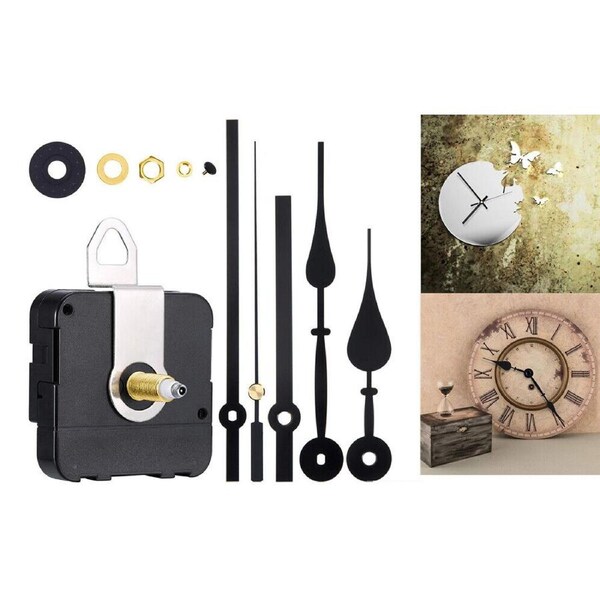 12pcs Wall Clock Quartz Movement Motor Mechanism Long Spindle Hands Repair Kit