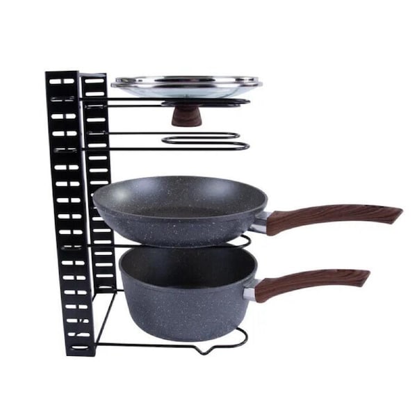 Single Sided Kitchen Organiser Storage Pot Pan Lid Holder Cookware Shelves Stand
