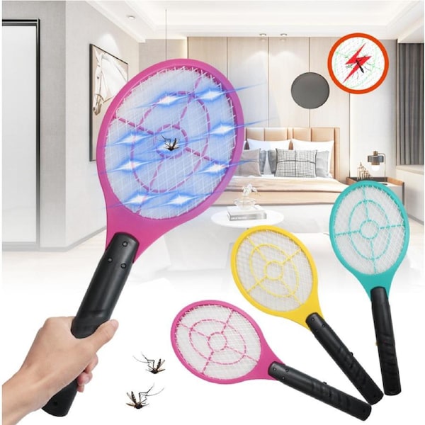 2x Electric Fly Mosquito Zapper Swatter Bug Insect Kill Racket Assorted Colour