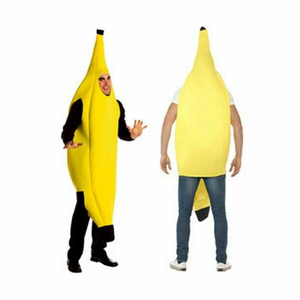 Banana Body Suit Costume Unisex Adult Outfit One Size Fits Halloween Fancy Dress