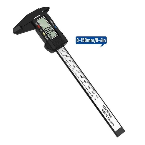 Electronic Digital Vernier Caliper 150mm 6'' Inch Micrometer Gauge Carbon Fiber