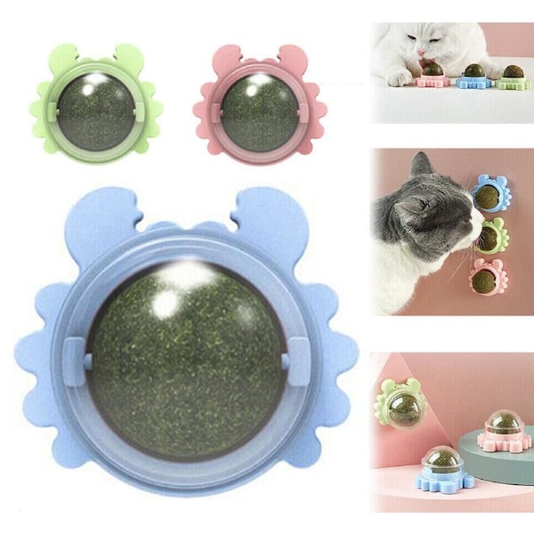 2x Rotatable Cat Treat Toy Catnip Snack Licking Ball Kitten Pet Molar Toys