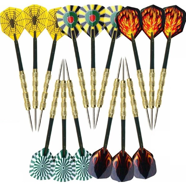 15x Steel Tip Darts Needle Slim Barrel With Nice Dart Flights Set