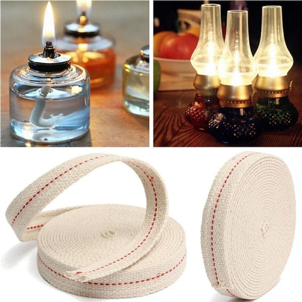 Flat Cotton Oil Lamp Lantern Wick For Kerosene Burner Lighting Pratical 4.5m x 2cm