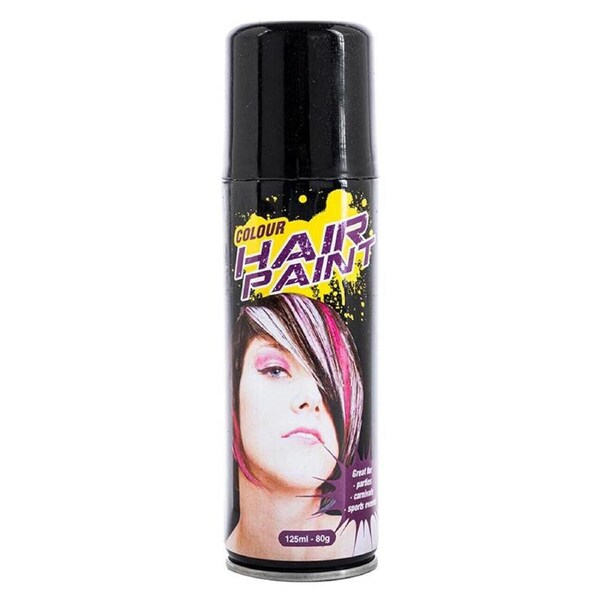 Black Hair Spray Paint Non-Toxic Washable Party Fun Fluro Dye Colouring 125ml