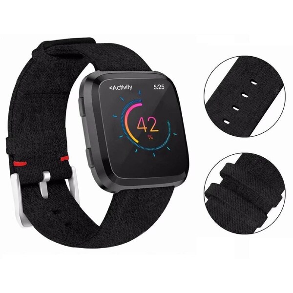 Fitbit Versa /2/Lite Replacement Band Fabric Watch Sports Strap Wristband Black