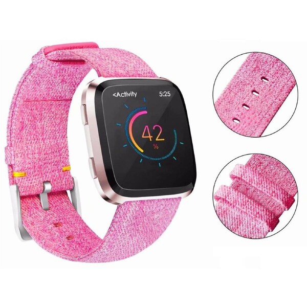 Fitbit Versa/2/Lite Replacement Band Fabric Watch Sports Strap Wristband Pink
