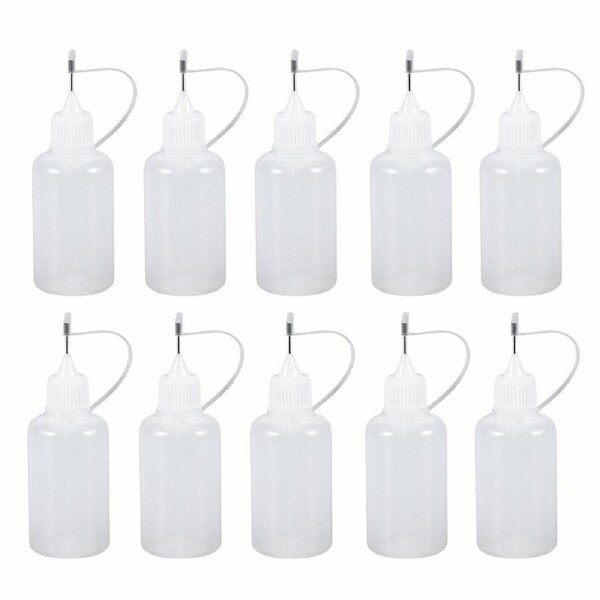 10PCS 30ml Needle Tip Applicator Bottle Clear Glue Dropper Dispenser Bottle Tool
