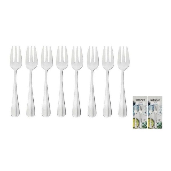 8x Wiltshire Baguette Cake Fork Set Stainless Steel Serving Utensils Cutlery Kit