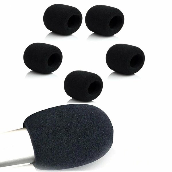 5pcs Universal Pop Filter Windscreen Microphone Sponge Foam Cover Black 7x6cm