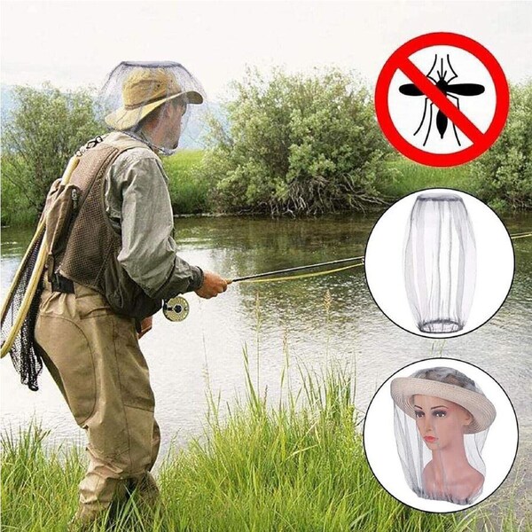 Mosquito Insect Head Net Mesh Protector Hat Fly Bee Bug Outdoor Fishing Camping
